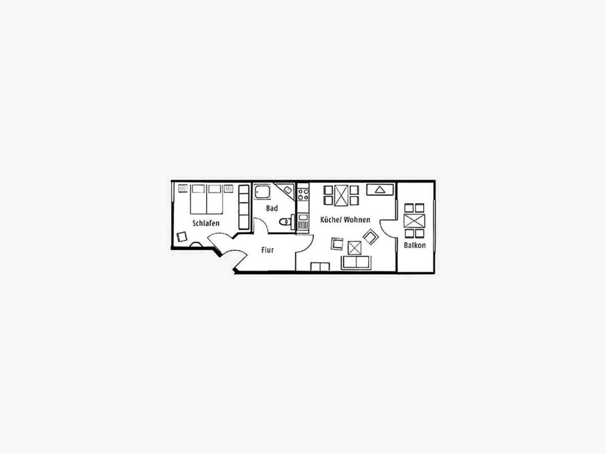 Apartment Duenenpark - Komfortplus Mit 1 Schlafzimmer Und Balkon Im Dachgeschoss 136 *